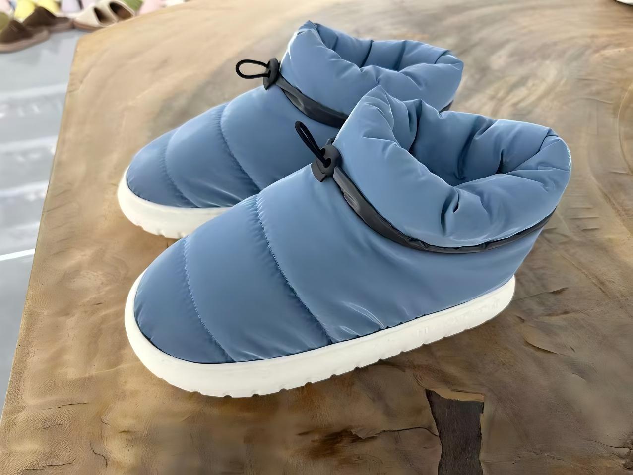 Vodoodporni nedrseči bombažni copati, polnjeni s puhom