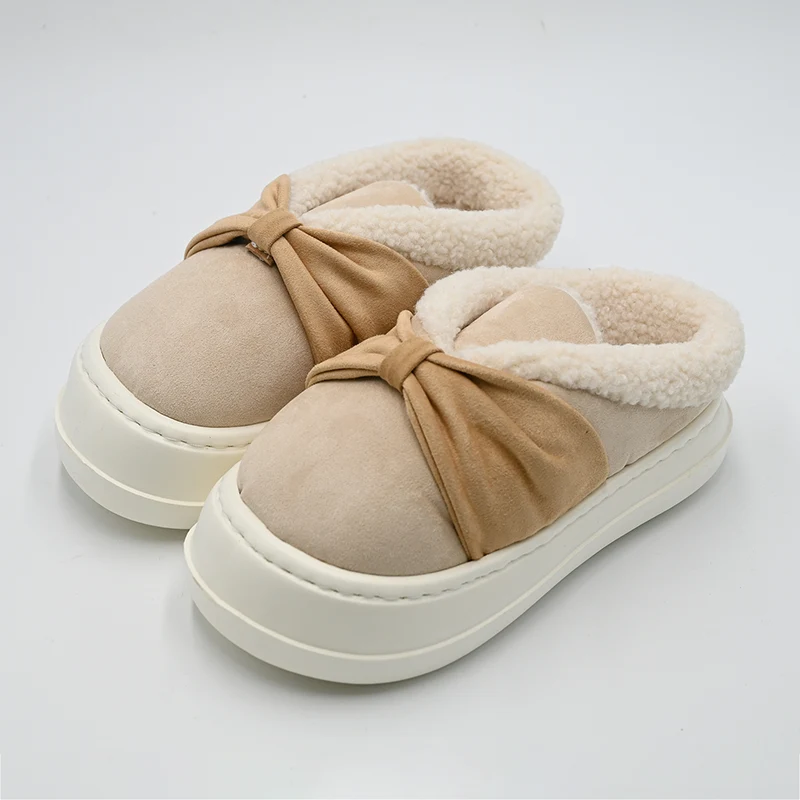 Bow Knot Cotton Slippers