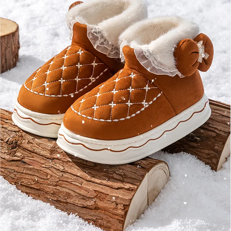Lace Bow Snow Boots