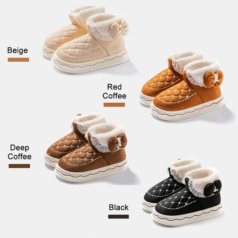 Lace Bow Snow Boots